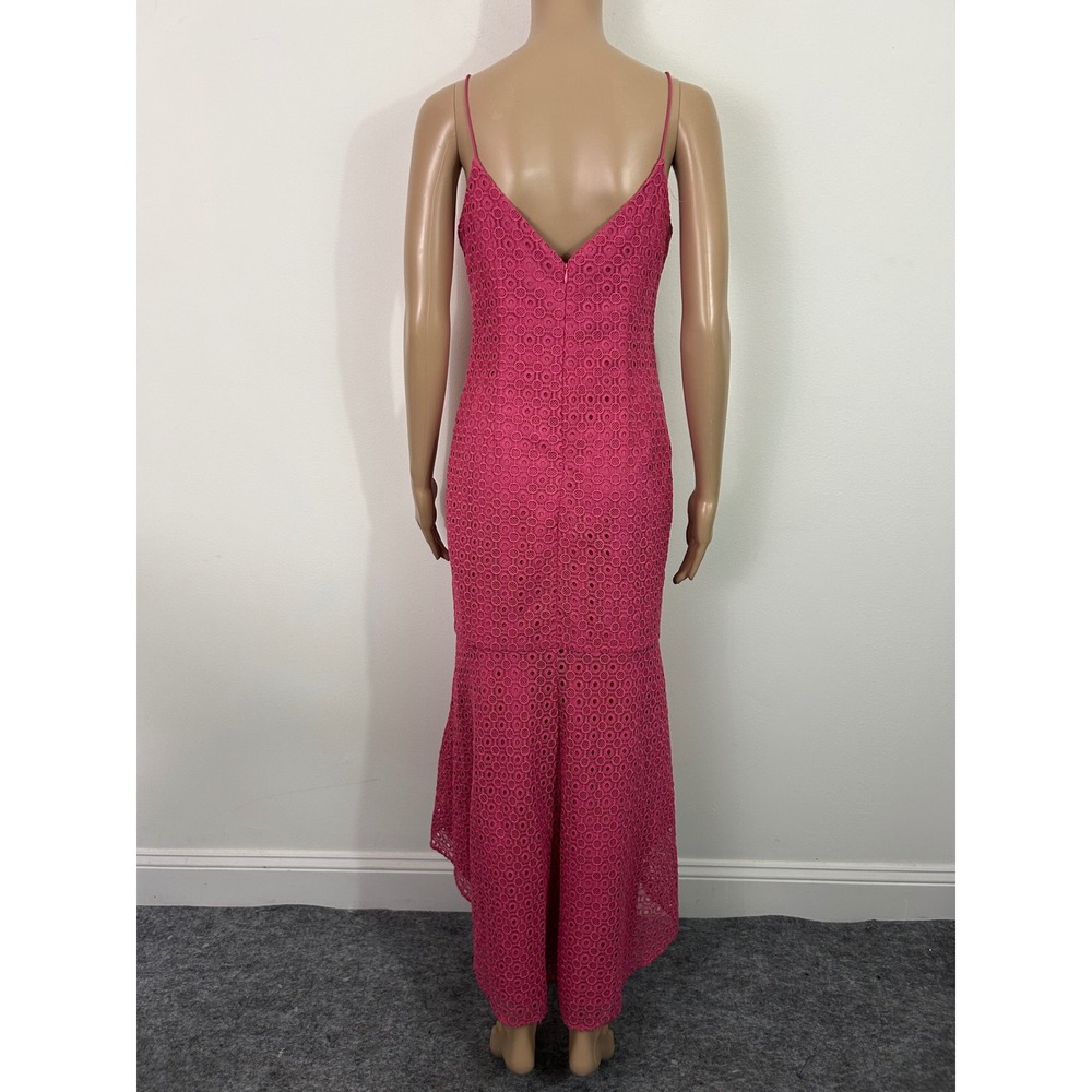 Aidan Mattox Dress Womens Size 4 Eyelet Maxi Sheath Pink - Picture 2 of 11